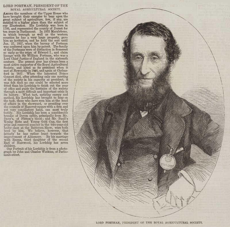Lord Portman, presidente de la Real Sociedad Agrícola de English School