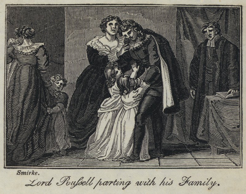 Lord Russell despidiéndose de su familia de English School