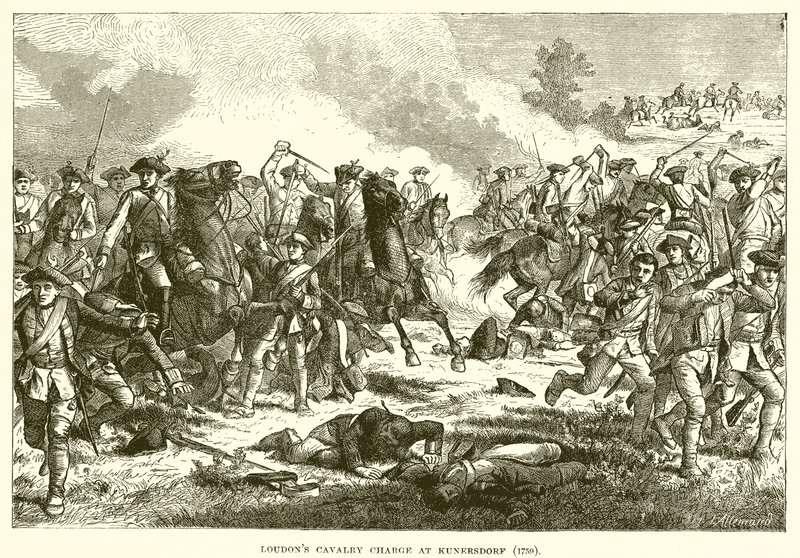Carga de caballería de Loudon en Kunersdorf de English School