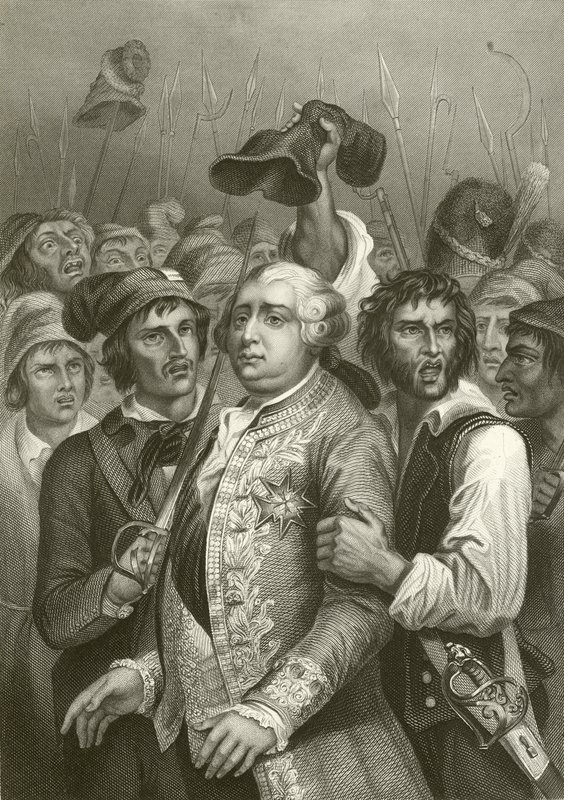 Luis XVI amenazado por la multitud en su visita a las Tullerías de English School