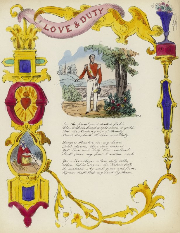 Amor y Deber, tarjeta de San Valentín británica de English School