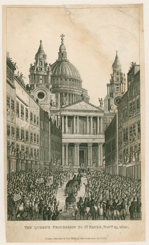 Ludgate Hill. La Procesión de la Reina a San Pablo, 29 de noviembre de 1820 de English School