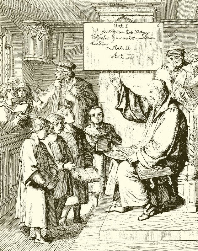 Lutero enseñando a los niños de English School
