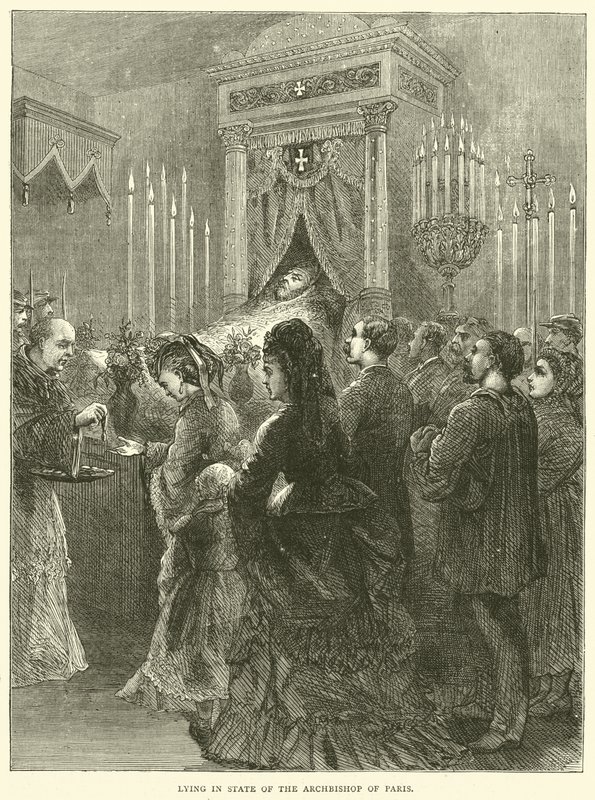 Capilla ardiente del arzobispo de París, 1871 de English School