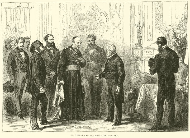 M Thiers y el Cuerpo Diplomático, marzo 1871 de English School