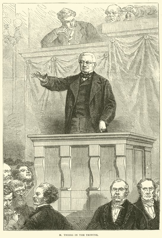 M Thiers en la tribuna, 1871 de English School
