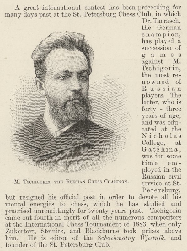 M Tschigorin, el Campeón de Ajedrez Ruso de English School