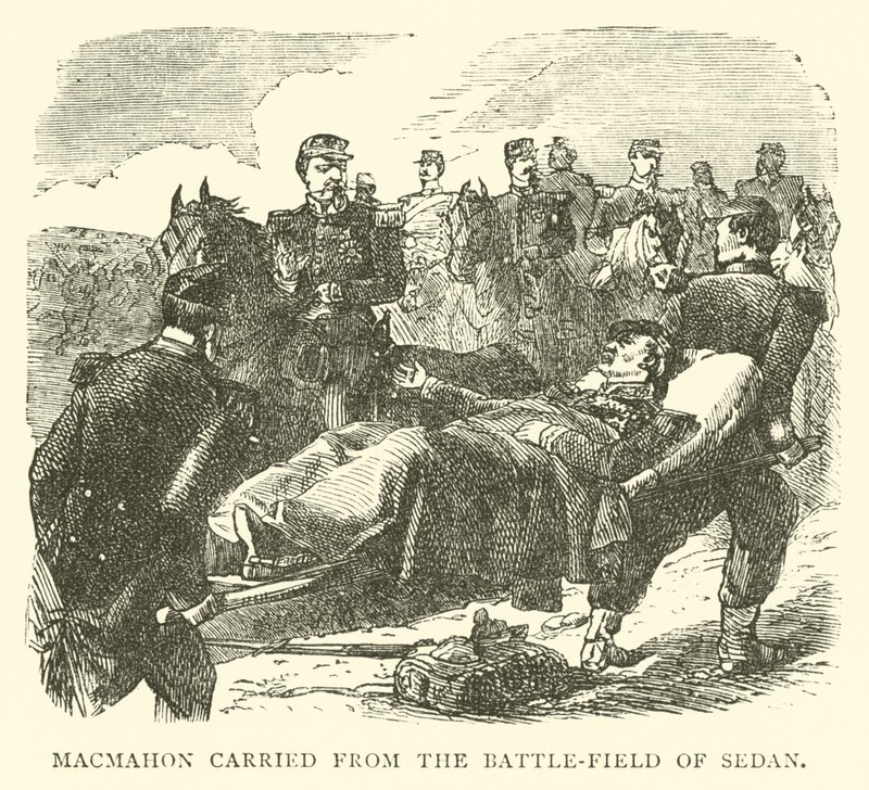 Macmahon llevado del campo de batalla de Sedan, septiembre 1870 de English School