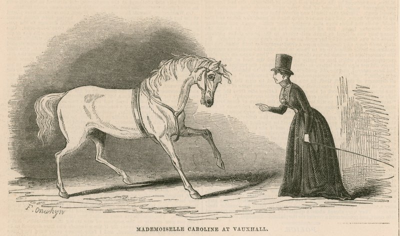 Mademoiselle Caroline en los Jardines de Vauxhall, Londres de English School