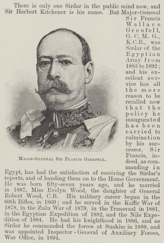Mayor General Sir Francis Grenfell (grabado) de English School