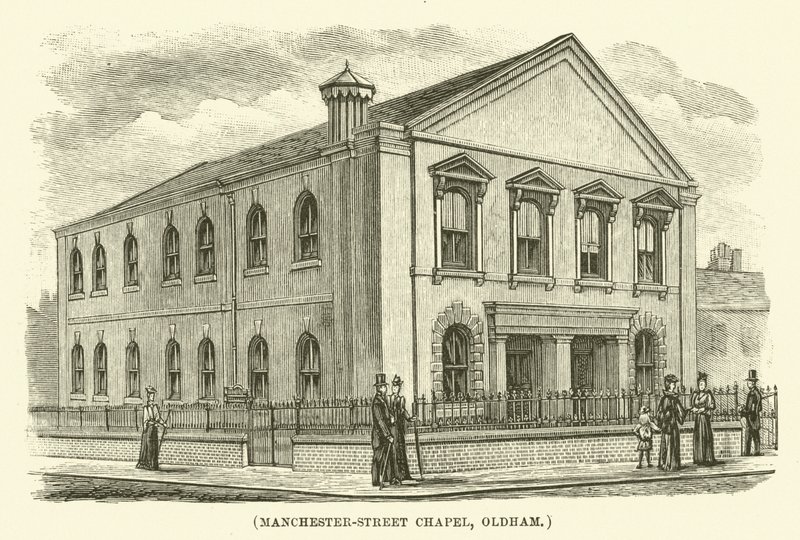 Capilla de Manchester-Street, Oldham (grabado) de English School