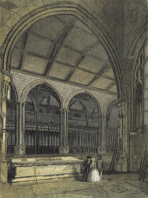 Catedral de Mánchester, Vista a través del Coro y el Baptisterio, desde la Capilla de Ely de English School