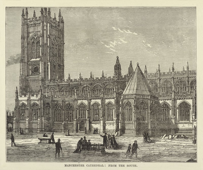 Catedral de Mánchester, desde el sur de English School
