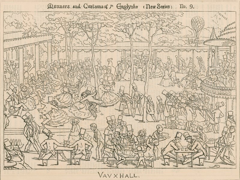 Modales y costumbres de los ingleses; Jardines de Vauxhall, Londres de English School