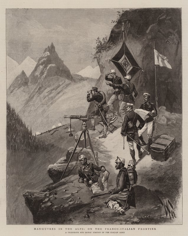 Maniobras en los Alpes, en la frontera franco-italiana de English School