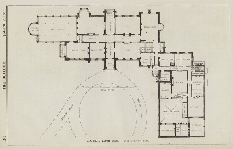 Mansión, Leigh Park, Plano de la Planta Baja de English School