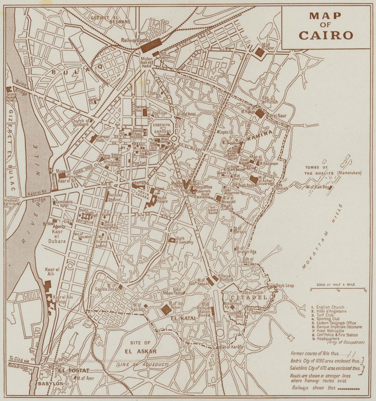 Mapa de El Cairo (litografía) de English School
