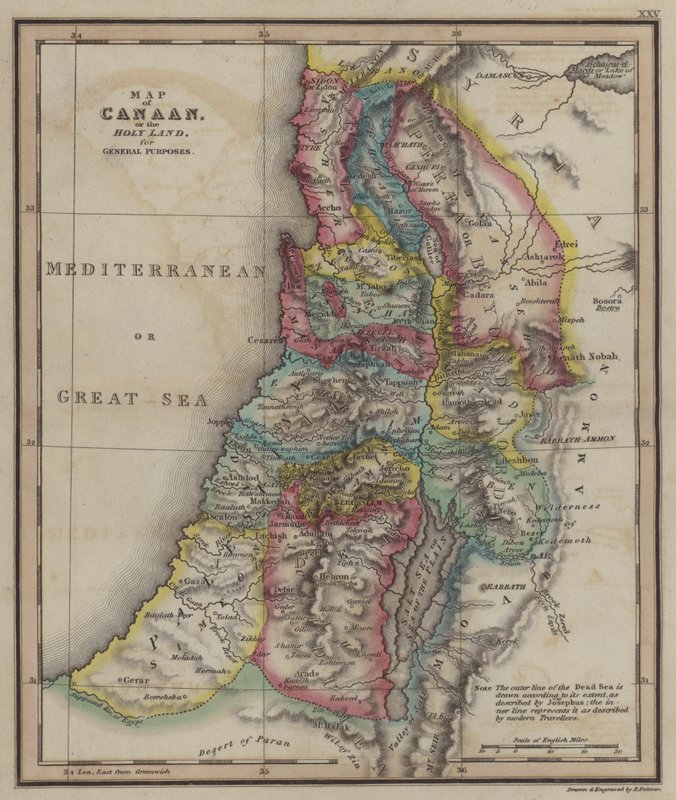 Mapa de Canaán de la Tierra Santa para Propósitos Generales de English School