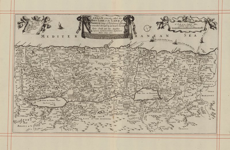 Mapa de Canaán o Tierra Santa (grabado) de English School