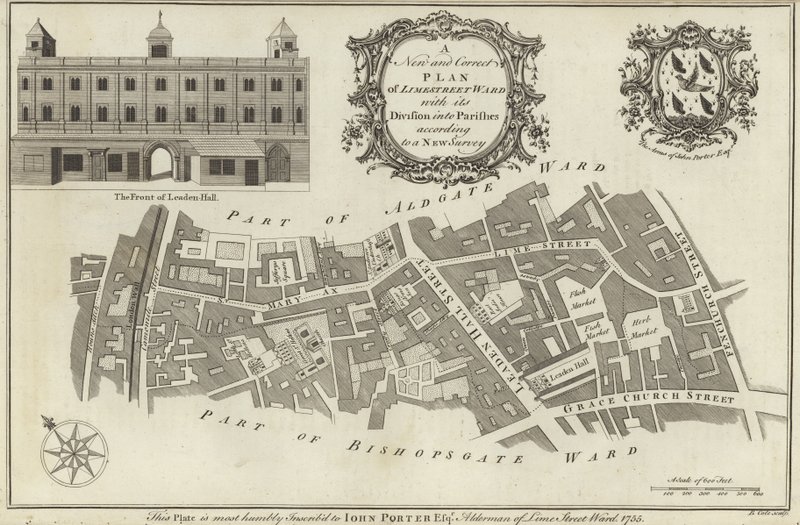 Mapa del distrito de Lime Street, Londres de English School