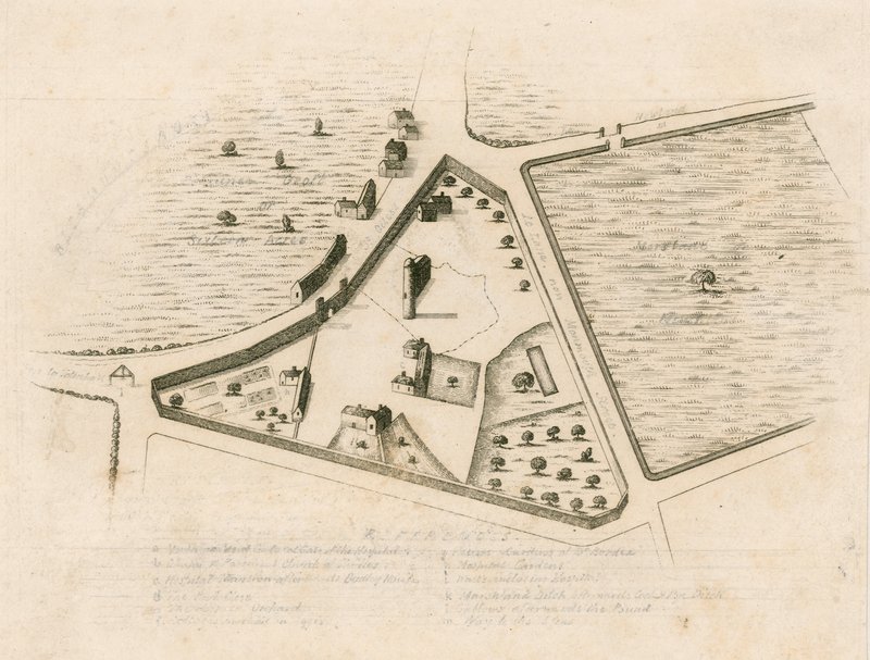 Mapa de la parroquia de St Giles en el Campo, Londres de English School