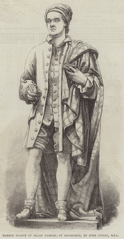 Estatua de mármol de Allan Ramsay, en Edimburgo, por John Steell, RSA de English School