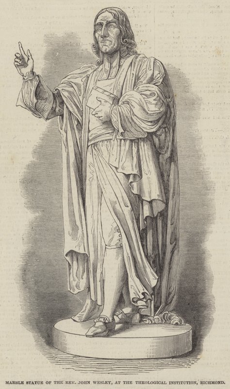 Estatua de Mármol del Reverendo John Wesley, en la Institución Teológica, Richmond de English School
