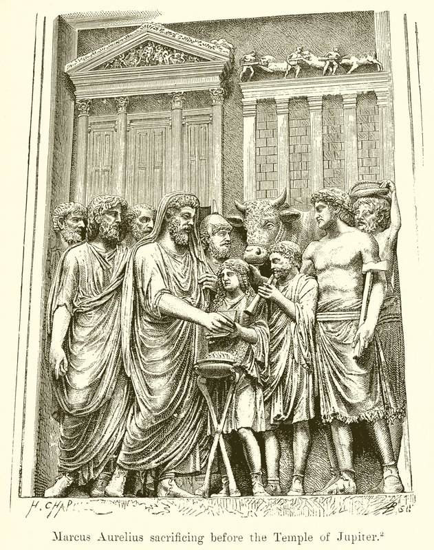 Marco Aurelio Sacrificando ante el Templo de Júpiter de English School