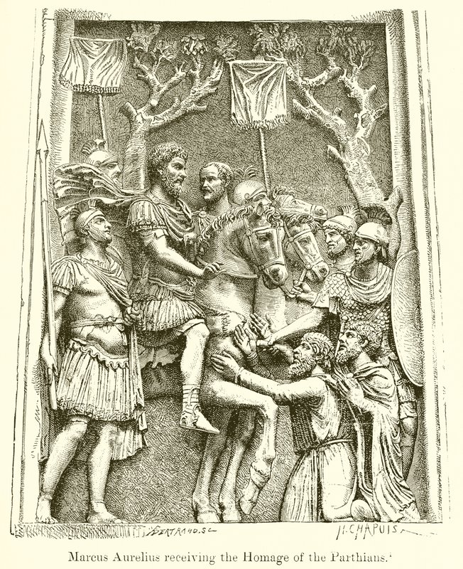 Marco Aurelio recibiendo el Homenaje de los Partos de English School