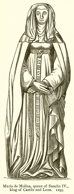 María de Molina, reina de Sancho IV, rey de Castilla y León. 1295 de English School
