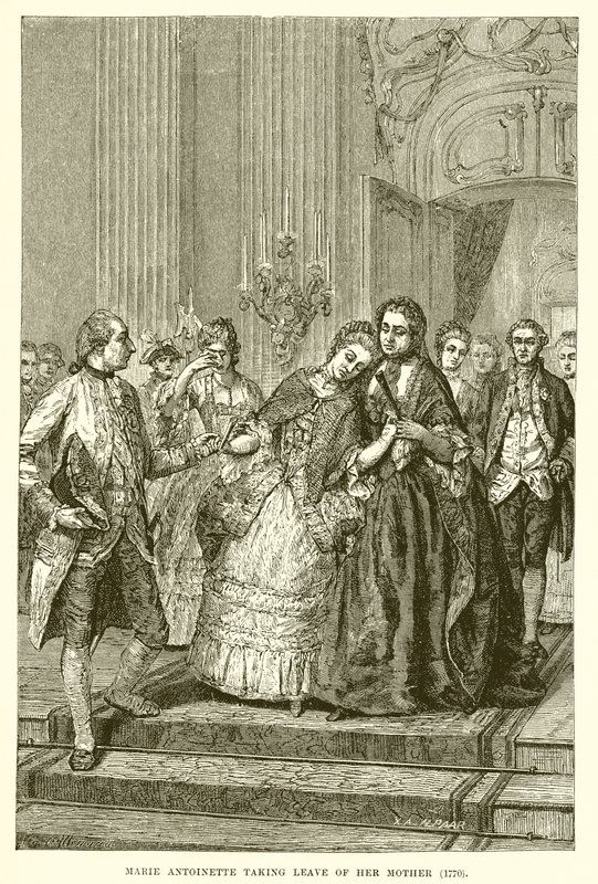 María Antonieta despidiéndose de su madre de English School