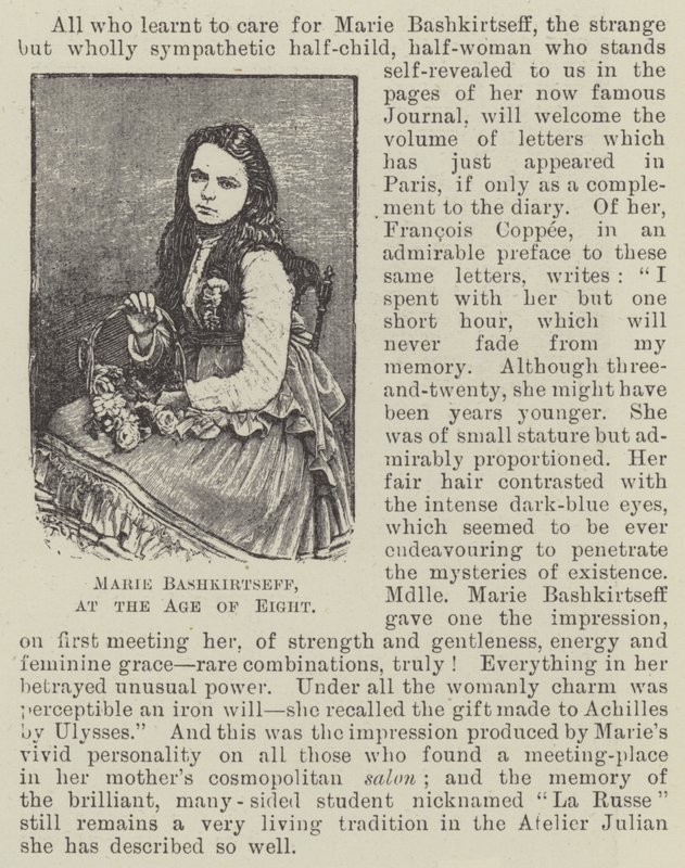 Marie Bashkirtseff, a la Edad de Ocho Años de English School
