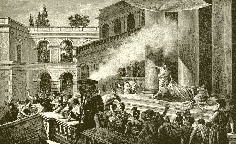 Marco Antonio mostrando al pueblo el cadáver de César de English School