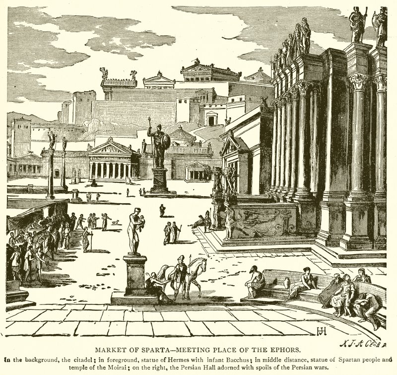 Mercado de Esparta--Lugar de reunión de los éforos de English School