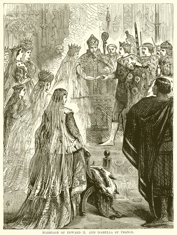 Matrimonio de Eduardo II e Isabel de Francia de English School