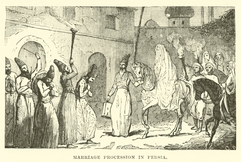 Procesión de matrimonio en Persia de English School