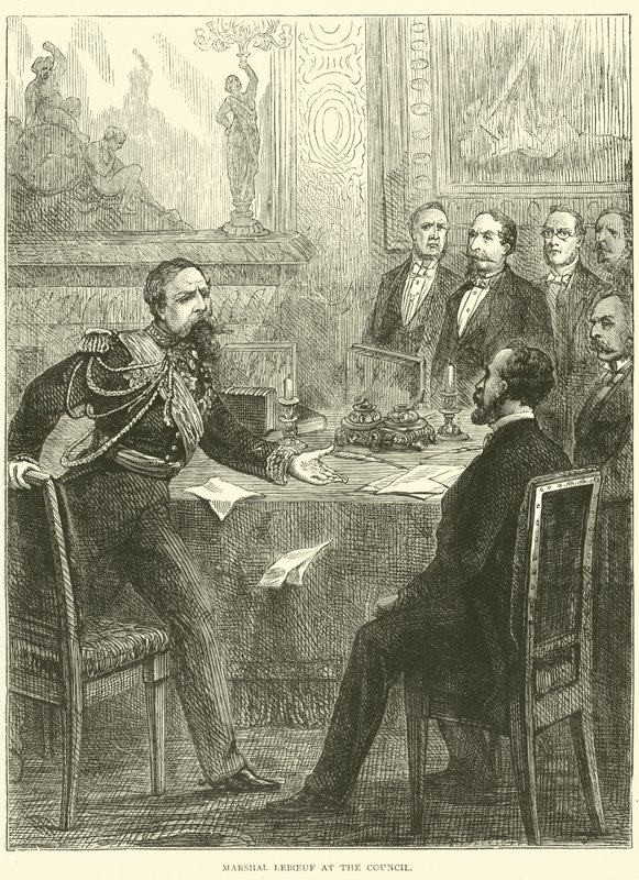 Mariscal Leboeuf en el Consejo, 1870 de English School