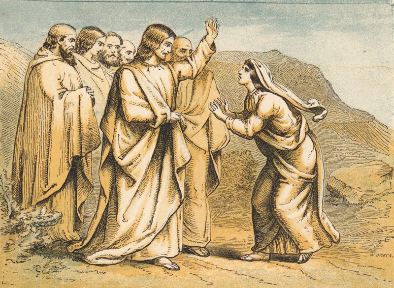Marta encontrándose con Jesús después de la muerte de Lázaro de English School