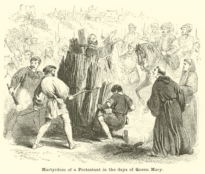 Martirio de un protestante en los días de la reina María de English School
