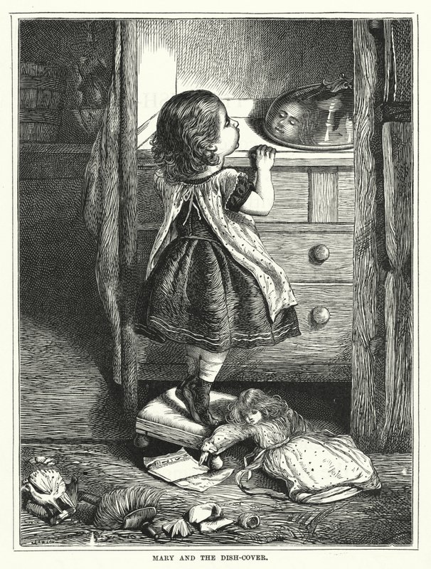 María y el cubreplatos (grabado) de English School