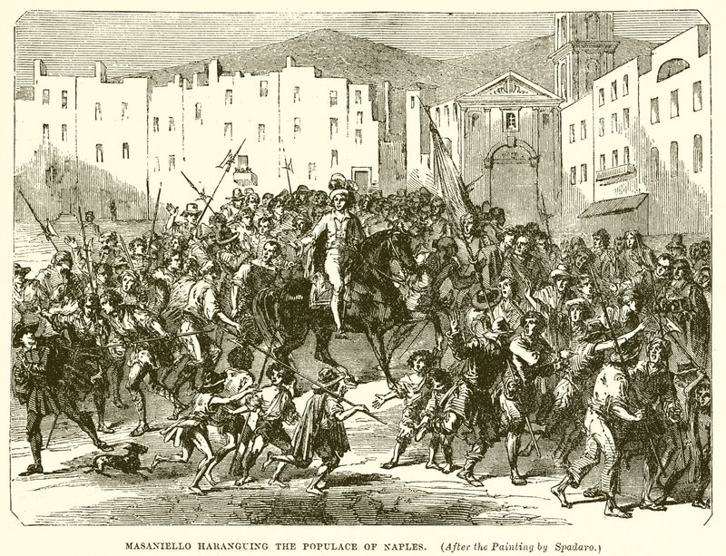 Masaniello arengando al pueblo de Nápoles de English School