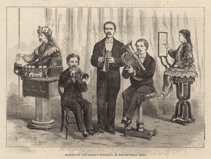 Automatas de Maskelyne y Cooke en el Salón Egipcio de English School