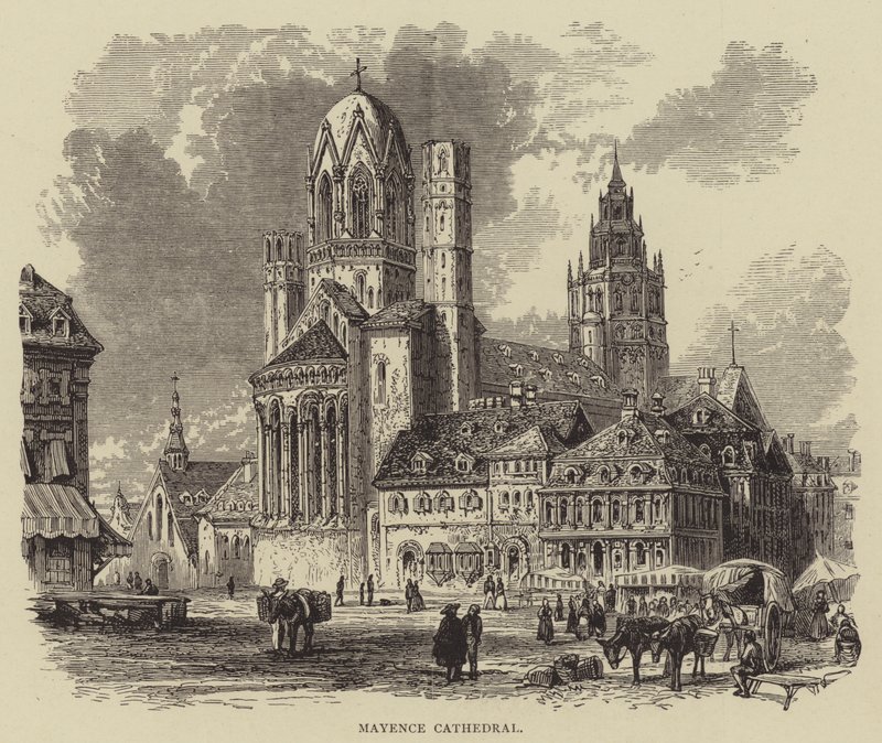 Catedral de Maguncia (grabado) de English School