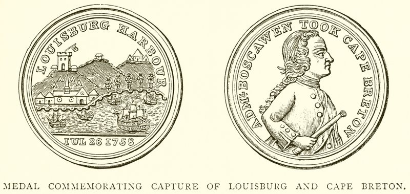 Medalla conmemorativa de la captura de Louisburg y Cabo Bretón de English School