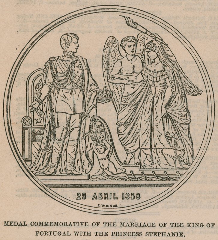 Medalla conmemorativa del matrimonio del Rey de Portugal con la Princesa Stephanie de English School