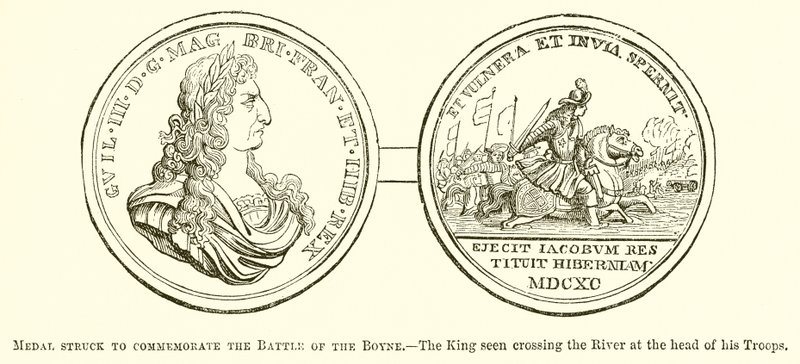 Medalla acuñada para conmemorar la batalla del Boyne de English School