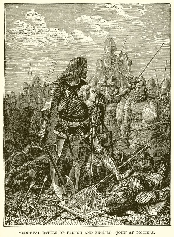 Batalla medieval de franceses e ingleses: Juan en Poitiers de English School