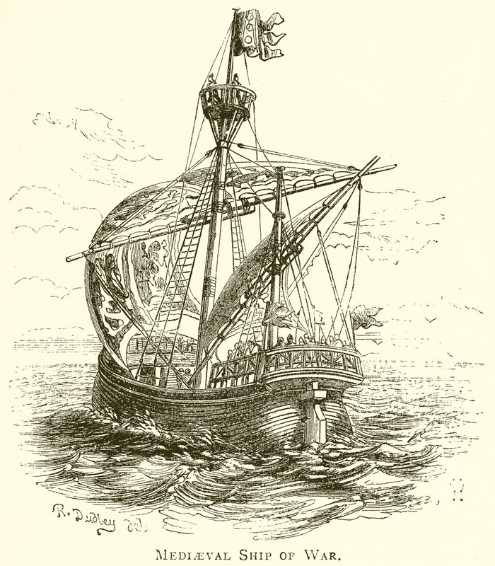 Barco de Guerra Medieval de English School