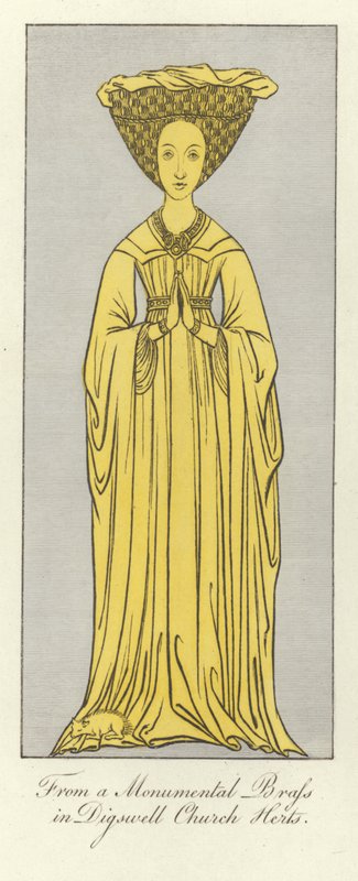 Traje de mujer medieval de English School