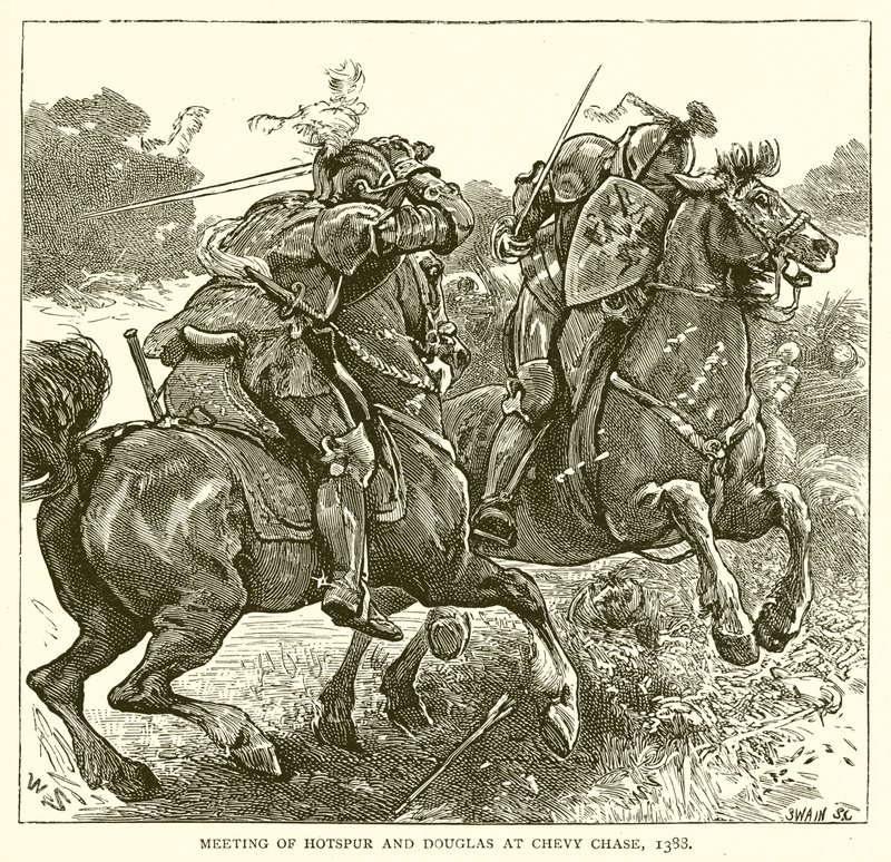 Encuentro de Hotspur y Douglas en Chevy Chase, 1388 de English School